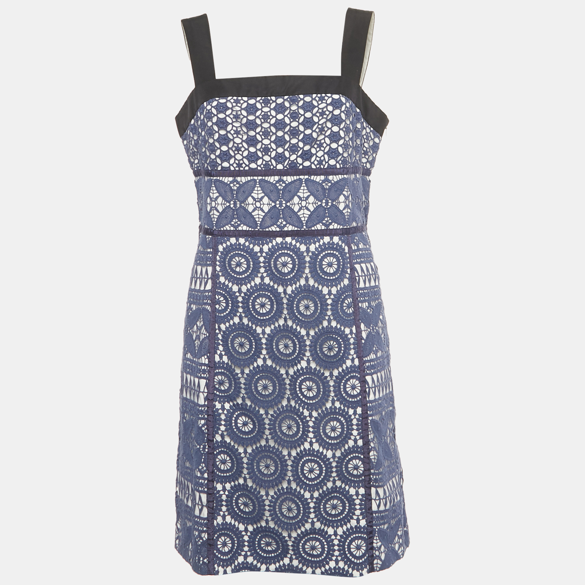 

Tory Burch Blue Lace Margaux Sleeveless Dress L