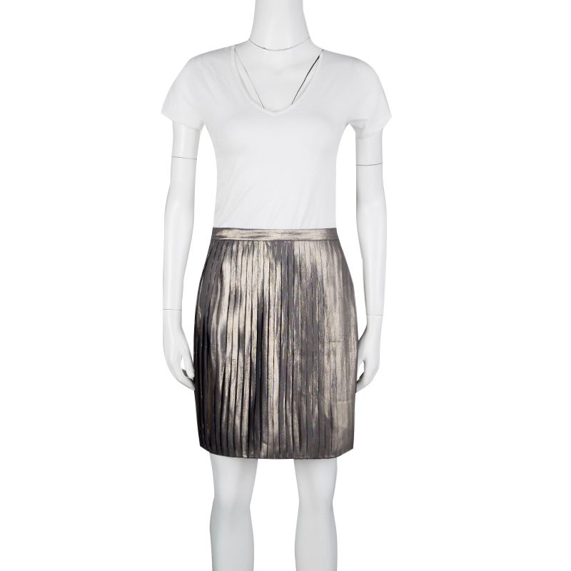 

Tory Burch Metallic Pleated Audra Skirt