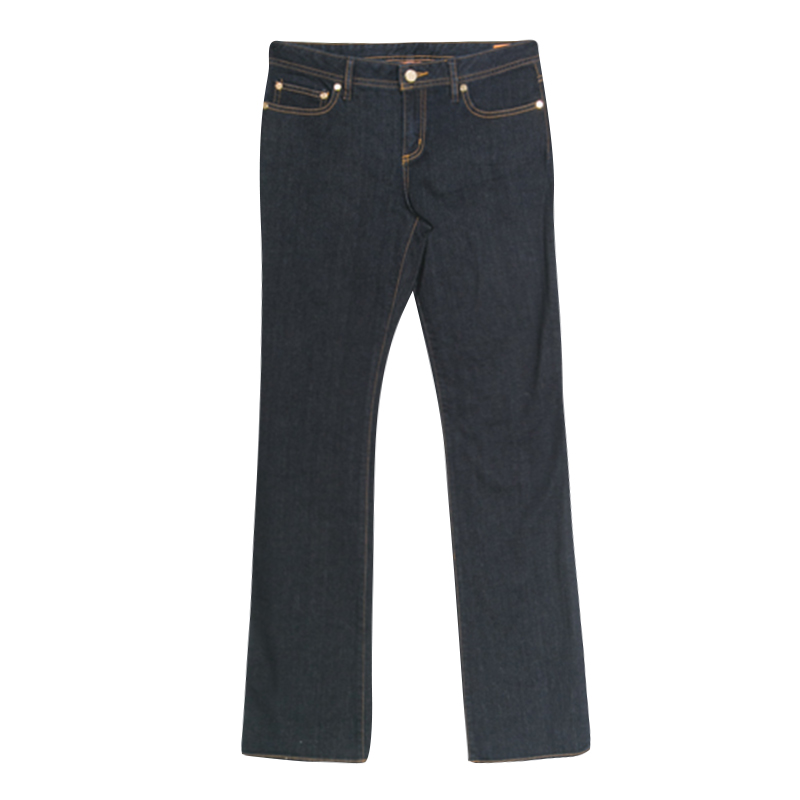 Tory Burch Indigo Dark Wash Denim Classic Boot Cut Jeans L