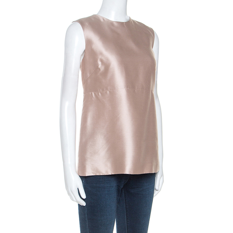 

Tory Burch Beige Silk Sleeveless Top