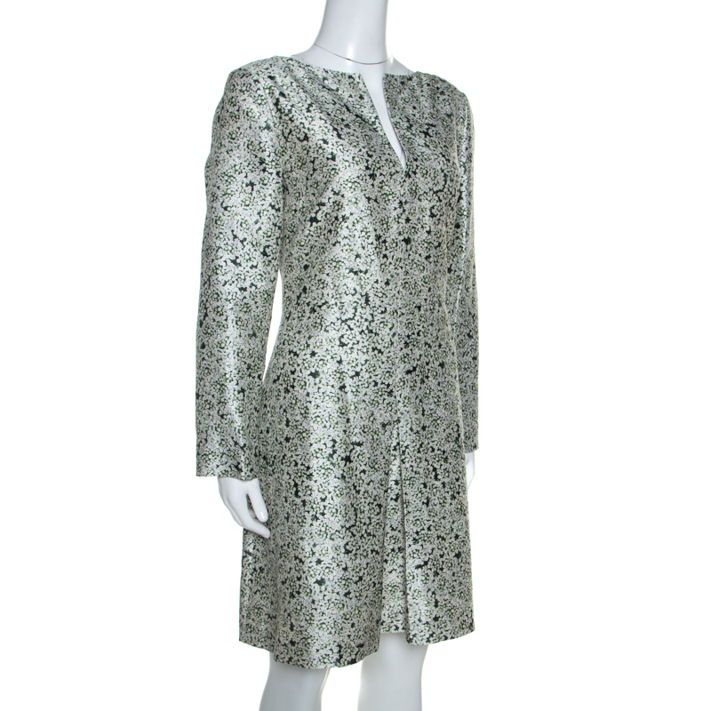 

Tory Burch Multicolor Laceflower Print Silk Long Sleeve Dress
