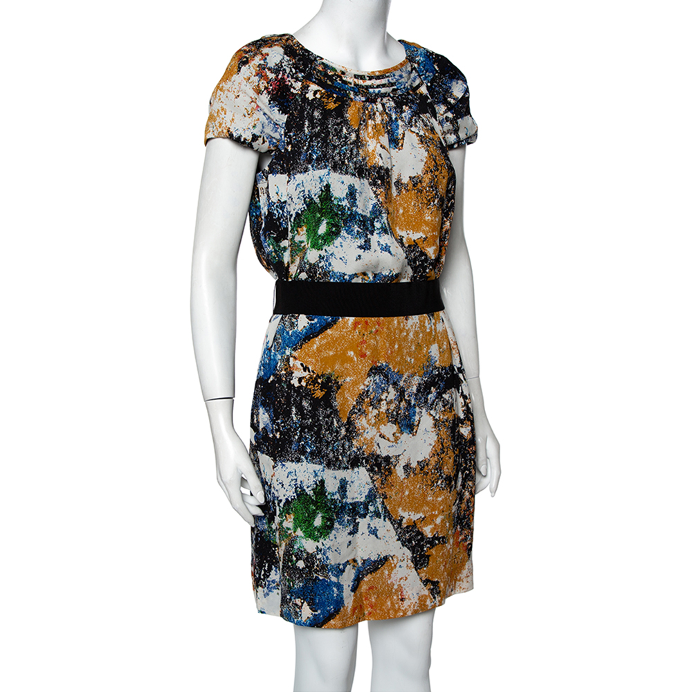 

Tory Burch Multicolor Printed Silk Belted Mini Dress