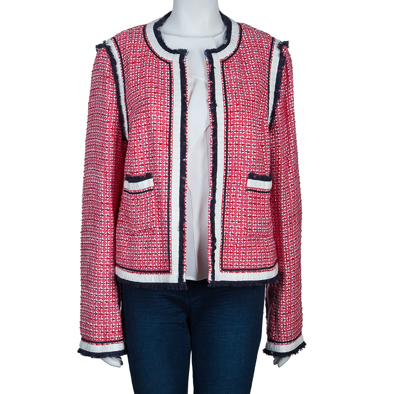 tory burch pink tweed jacket