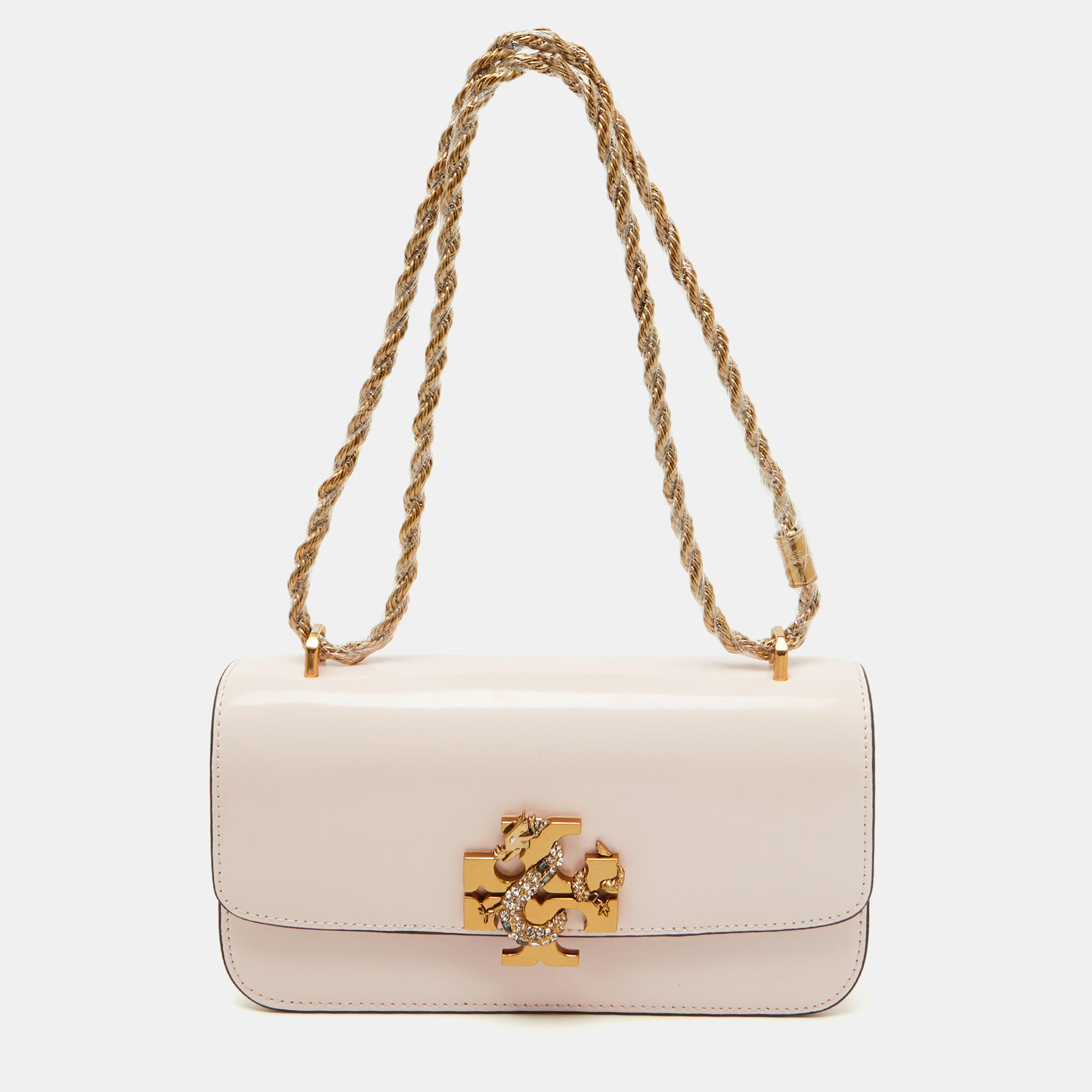 

Tory Burch Light Pink Leather Eleanor Rectangular Shoulder Bag