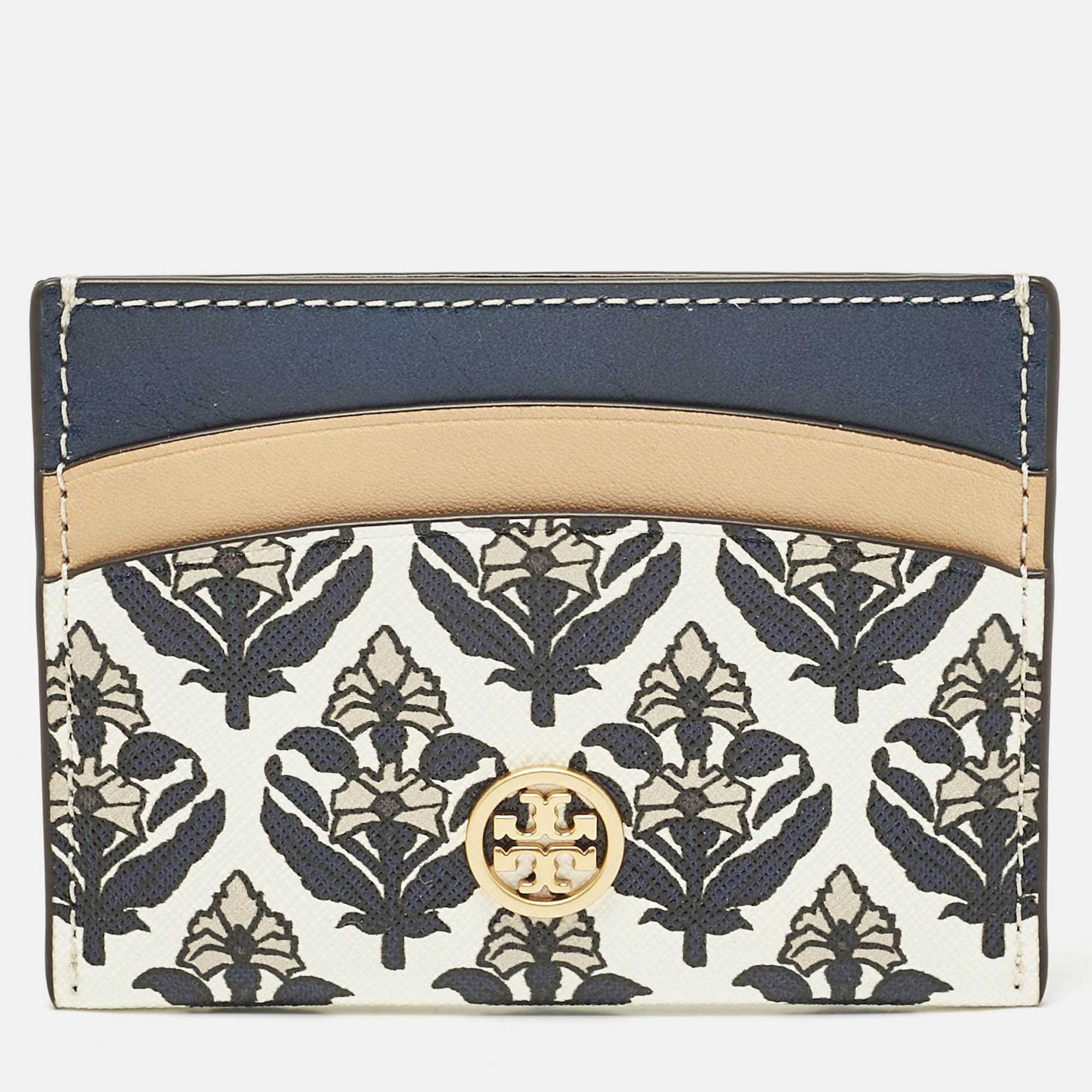 

Tory Burch Multicolor Printed Leather Robinson Card Holder