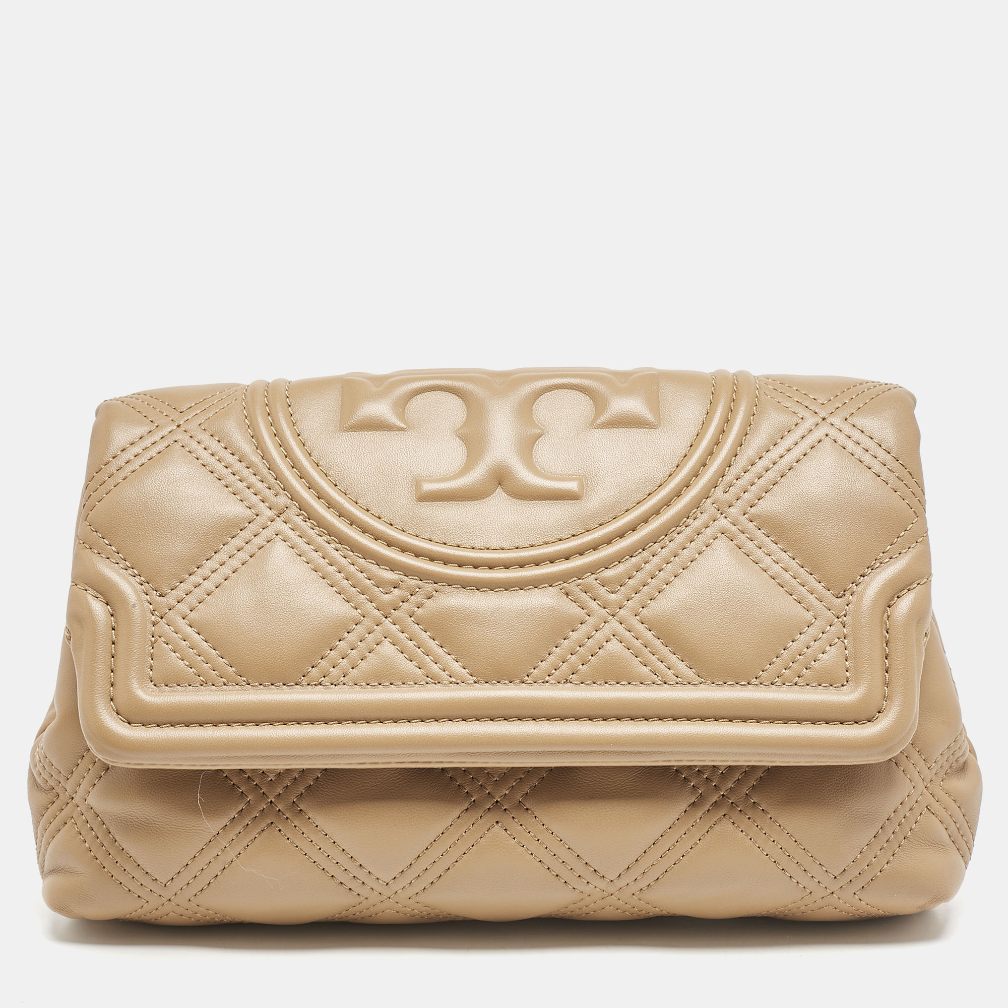 

Tory Burch Light Brown Leather Fleming Soft Clutch