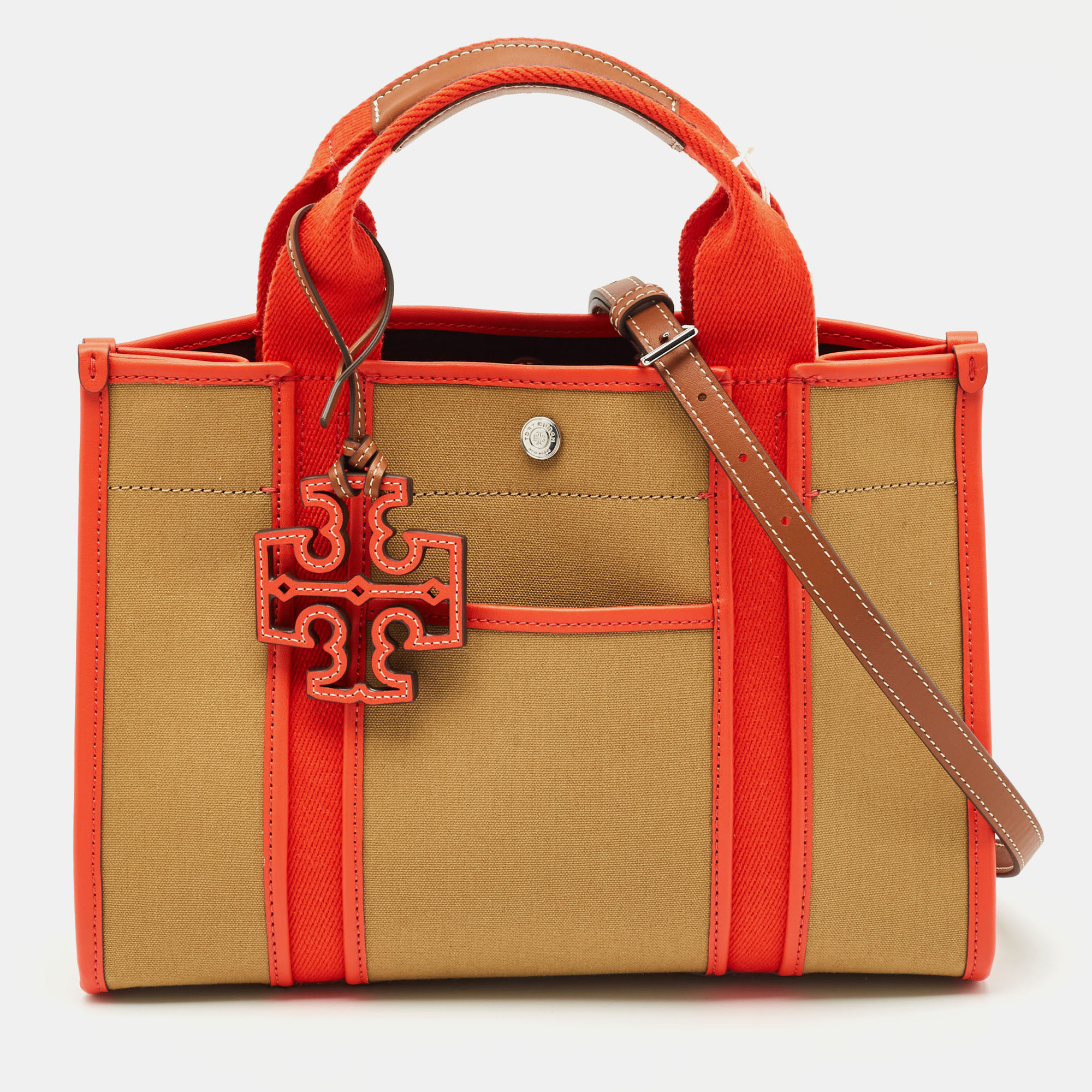 

Tory Burch Multicolor Canvas and Leather Small Tory Tote