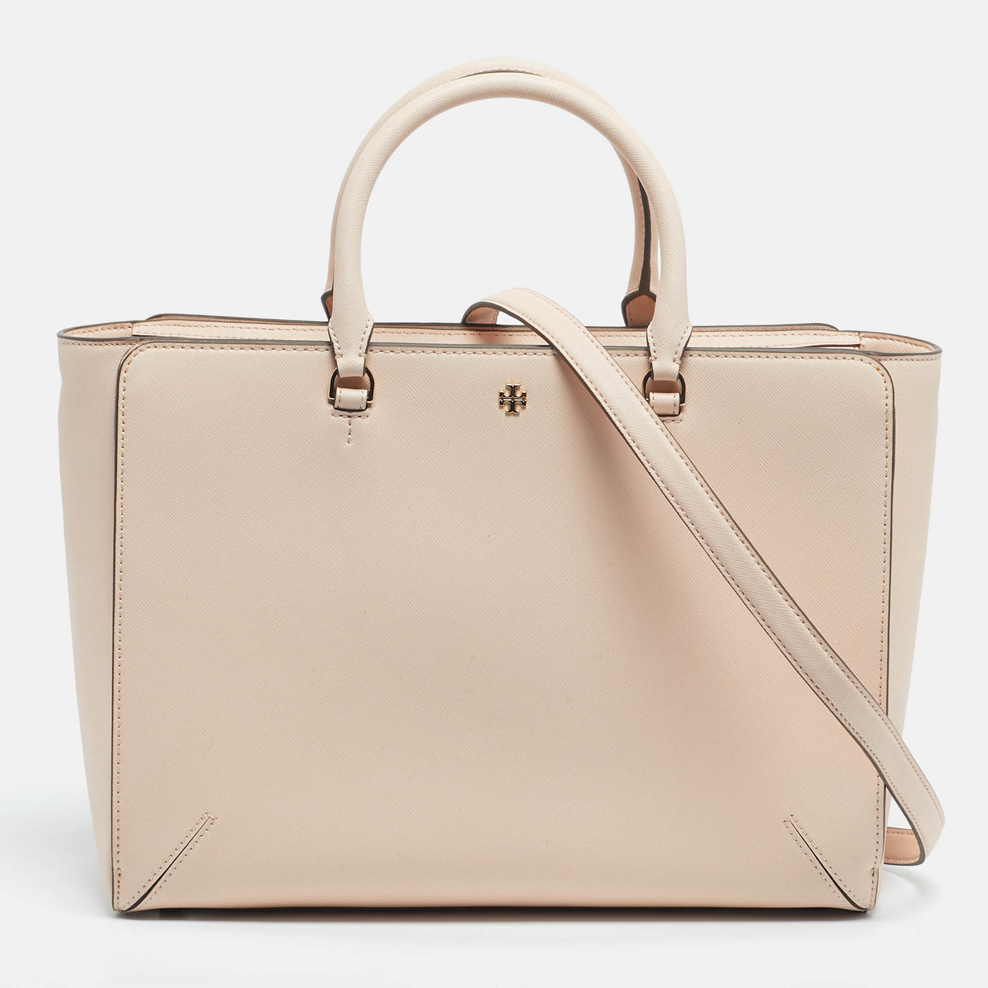 

Tory Burch Pink Leather Large Robinson Tote