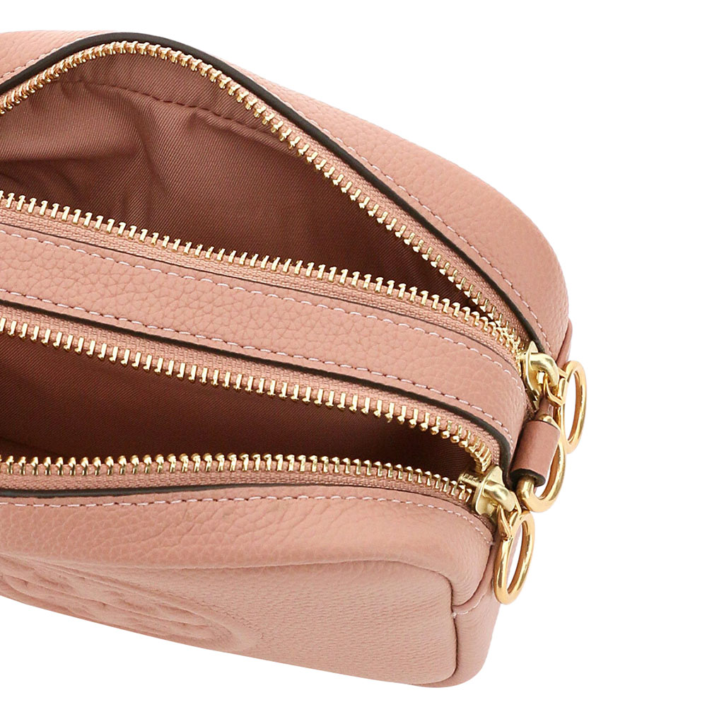 

Tory Burch Pink Perry Bombe Leather Mini Camera Bag