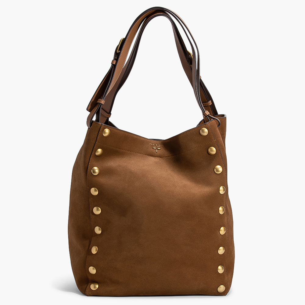 Pre Owned Tory Burch Brown Leather Rowan Oversized Tote Bag