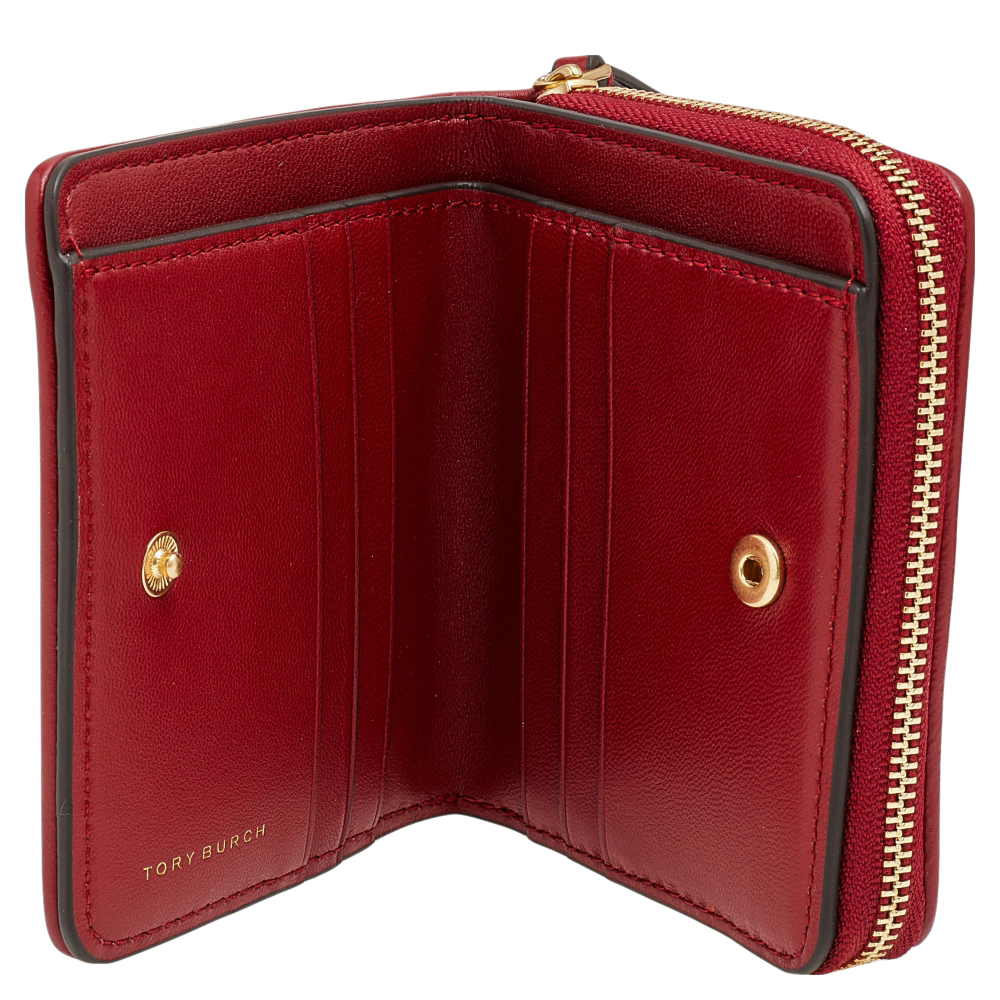 

Tory Burch Red Quilted Leather Kira Bifold Wallet