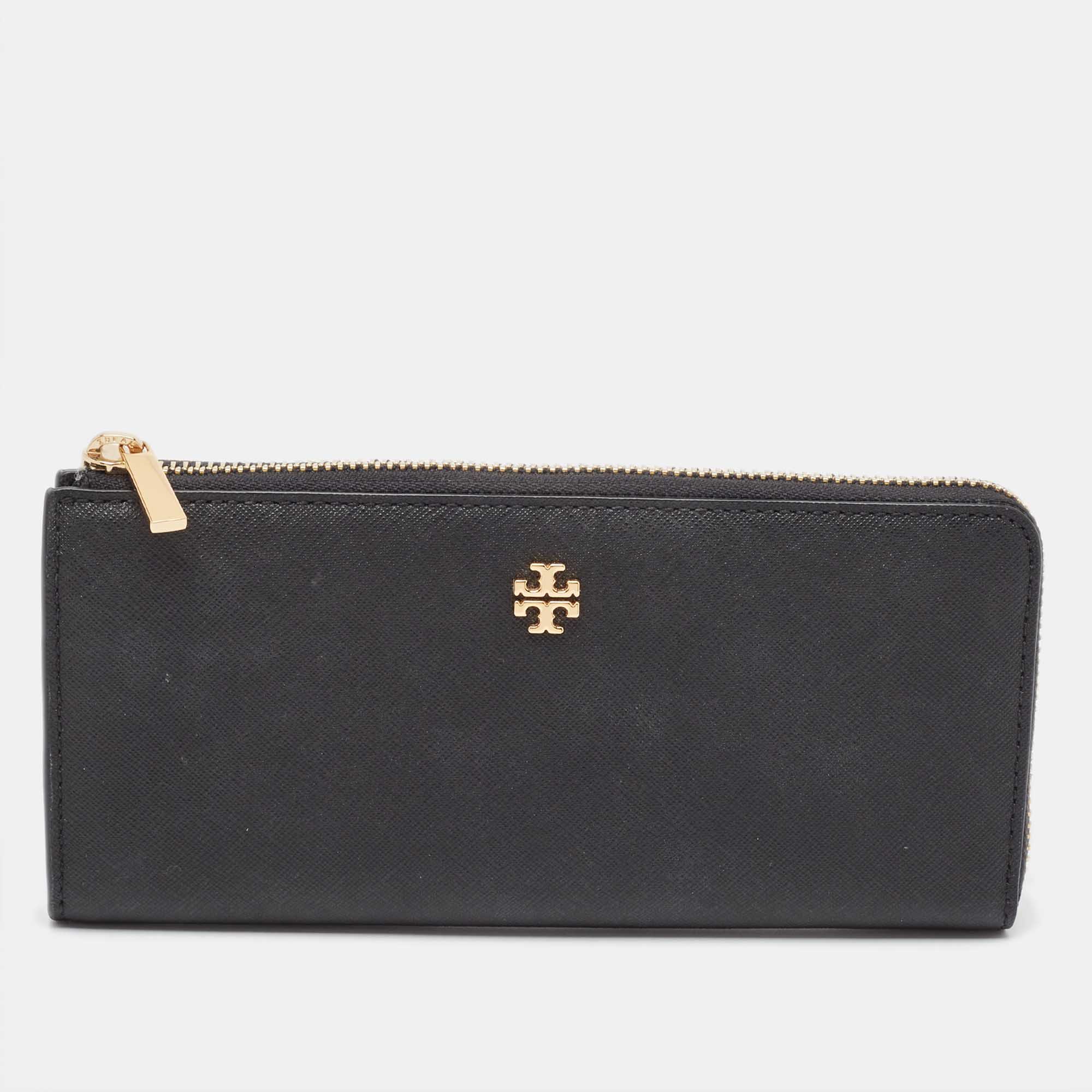 

Tory Burch Black Leather Robinson Flap Continental Wallet