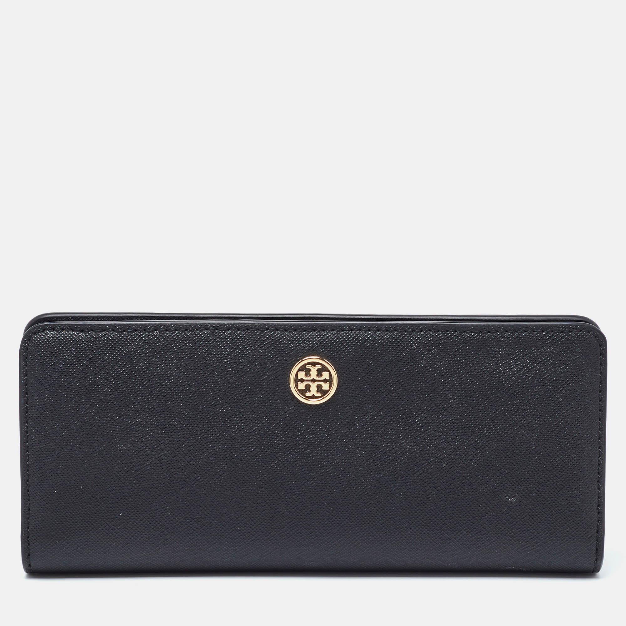 

Tory Burch Black Leather Robinson Flap Continental Wallet