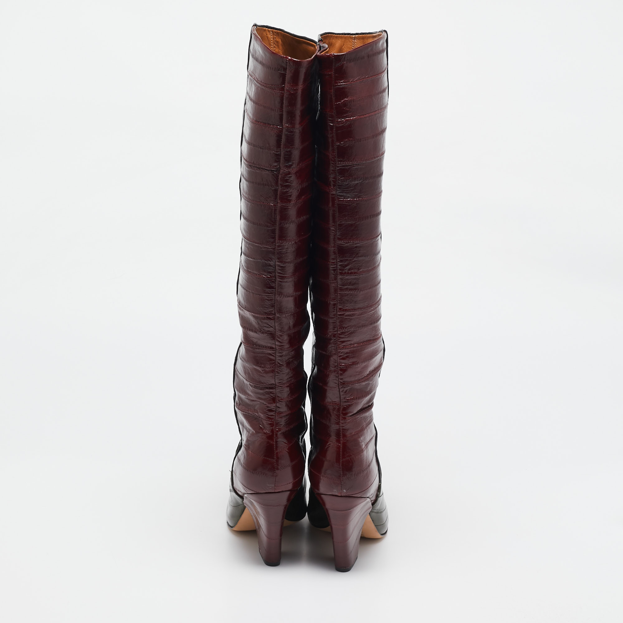 Tory Burch Multicolor Eel Leather Knee Length Boots Size 40 