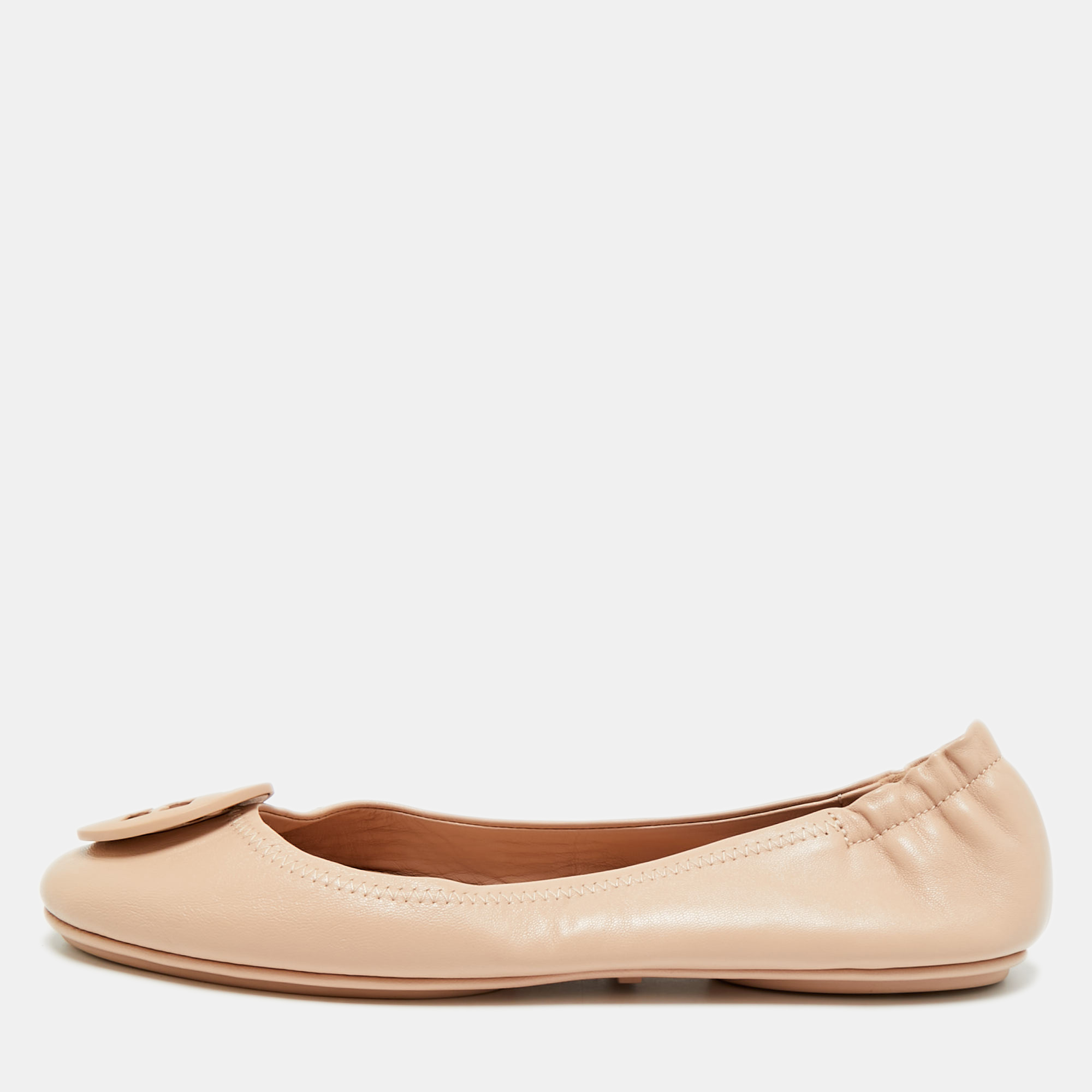 

Tory Burch Minnie Travel Size 39 Beige Leather Ballet Flats