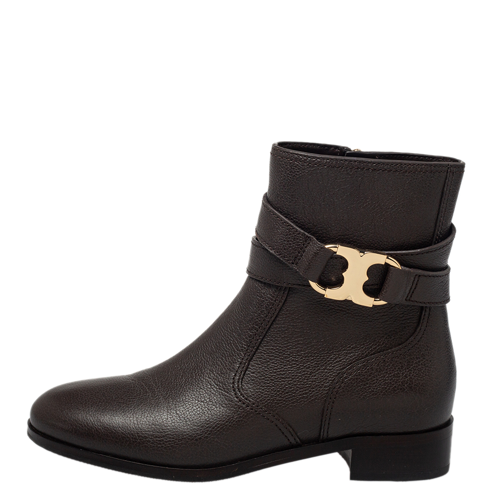 

Tory Burch Brown Leather Ankle Length Boots Size