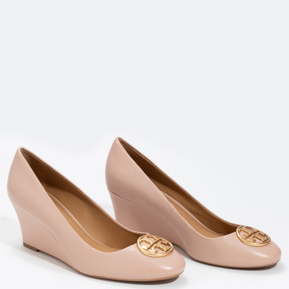 

Tory Burch Beige Leather Chelsea Wedge Pumps Size EU  (Available for UAE Customers only