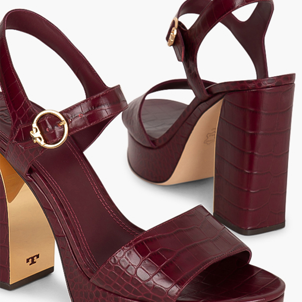 

Tory Burch Red Leather Martine Platform Sandals Size EU