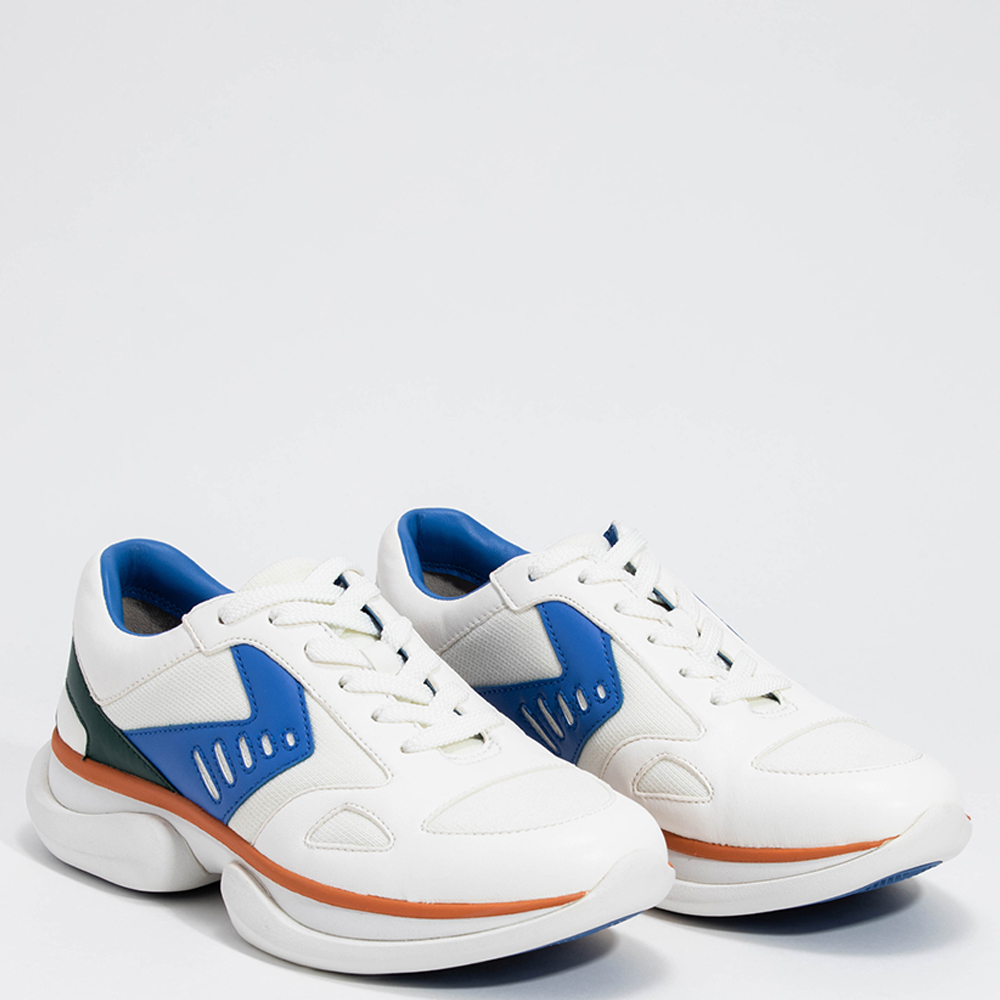 

Tory Burch White Leather and Textile Bubble Lace-Up Sneakers Size EU  (Available for UAE Customers only
