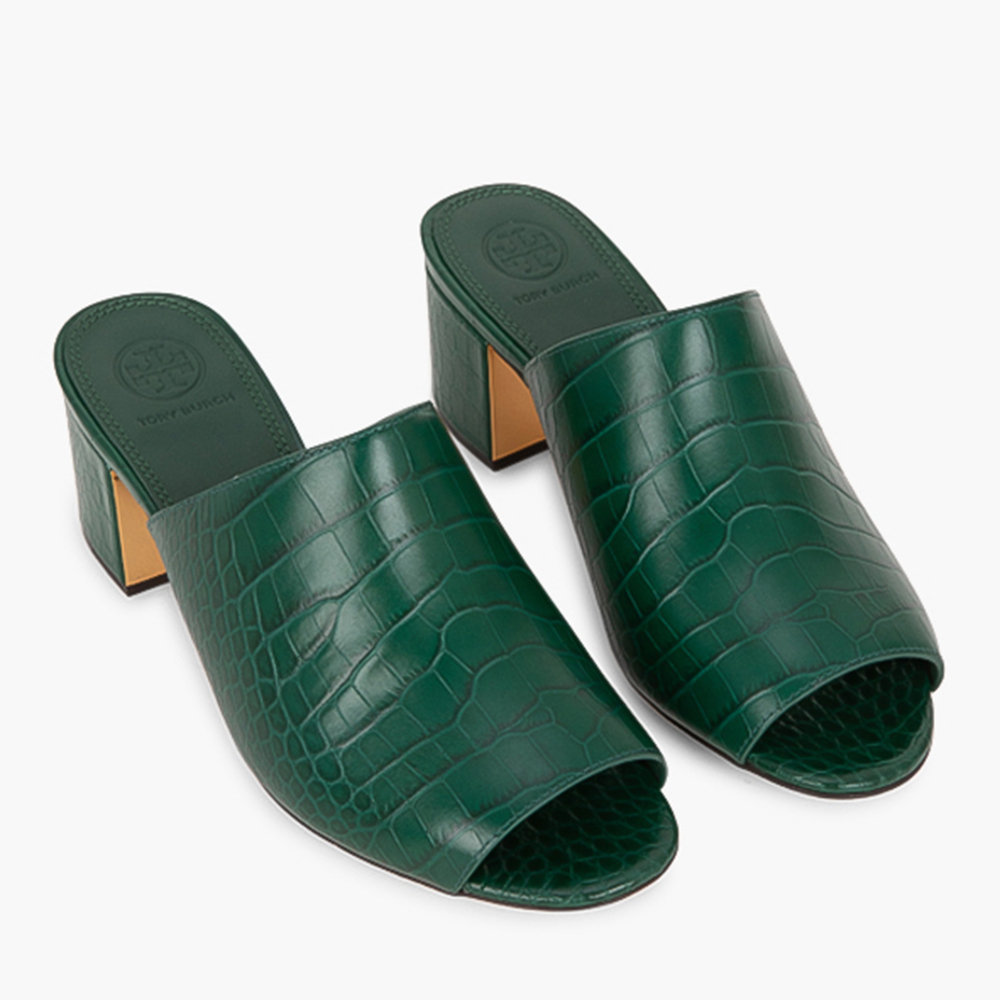 

Tory Burch Green Leather Martine Mules Size EU