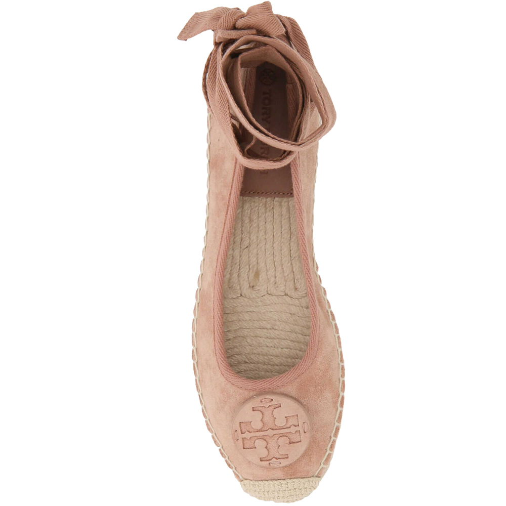 

Tory Burch Pink Suede Leather Fabric Minnie Ballet Espadrilles Flats Size US 8 EU