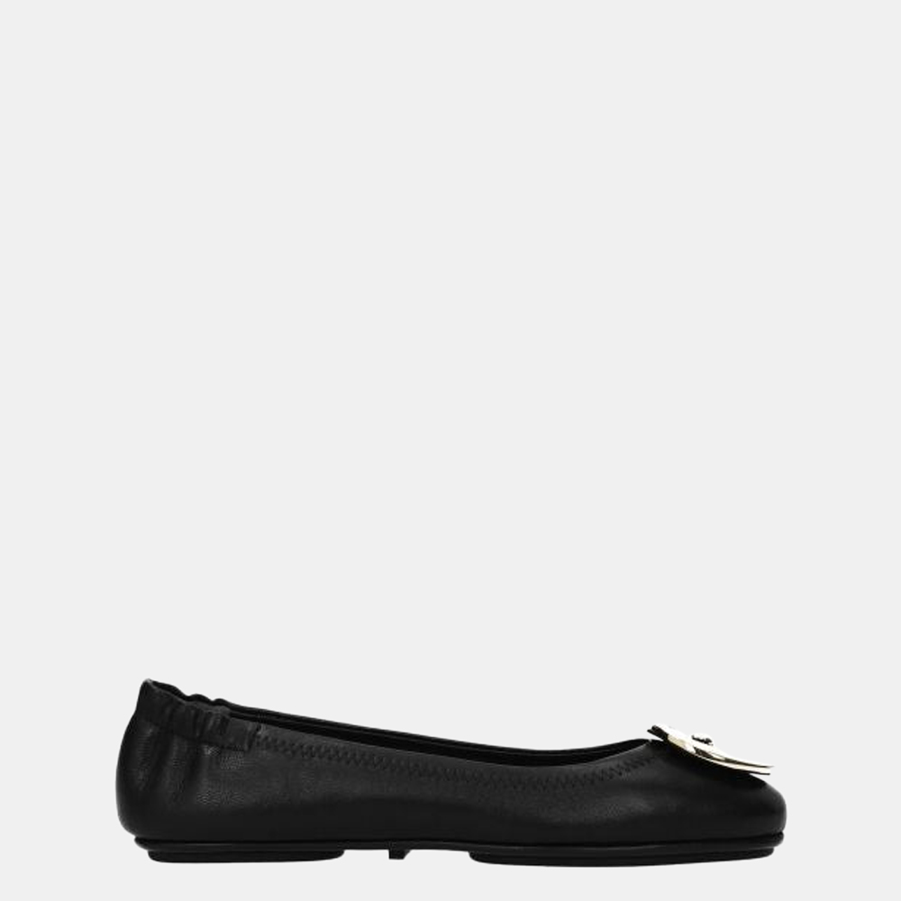 

Tory Burch Black Leather Minnie Travel Ballet Flats Size US 6 EU 36.5