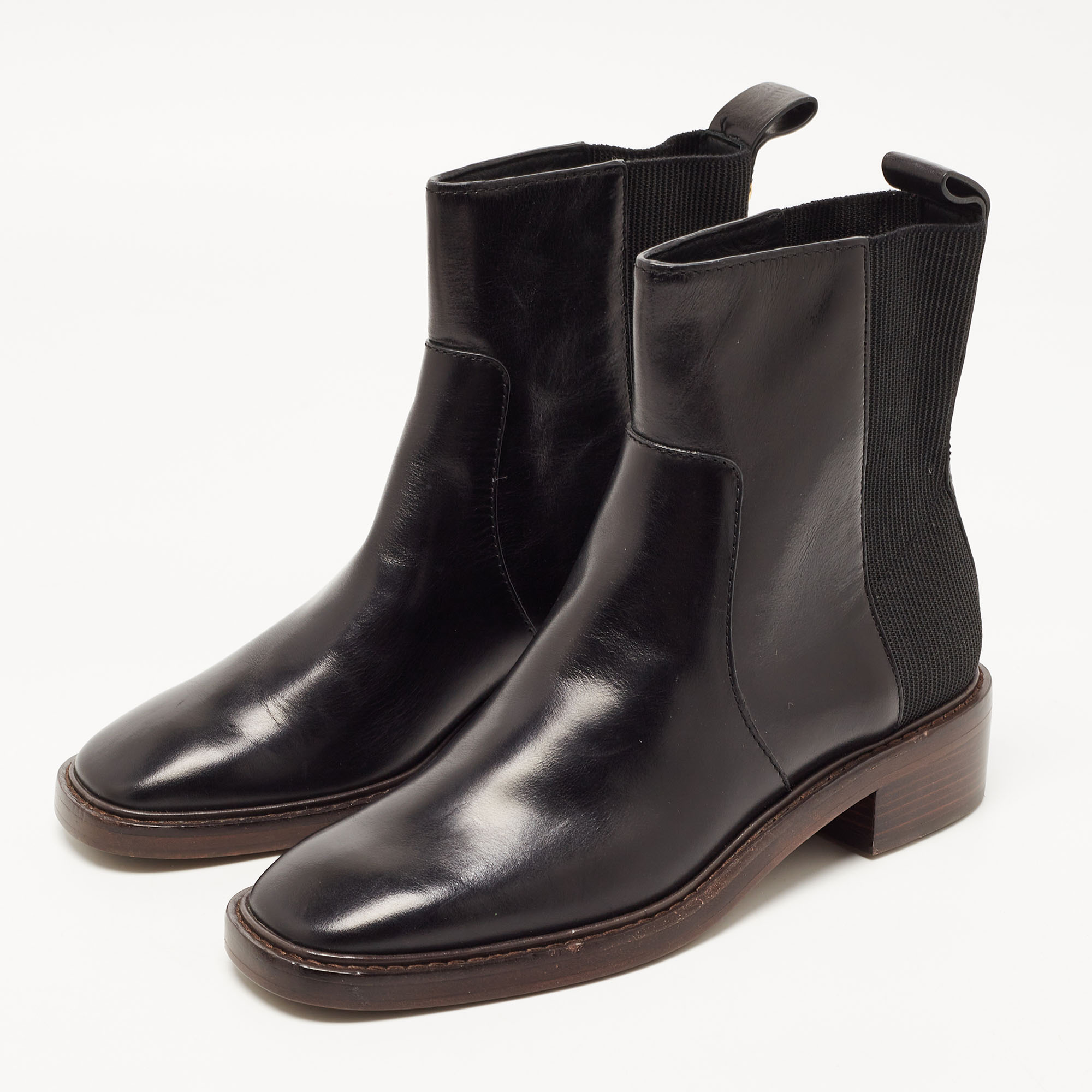 

Tory Burch Black Leather Ankle Boots Size