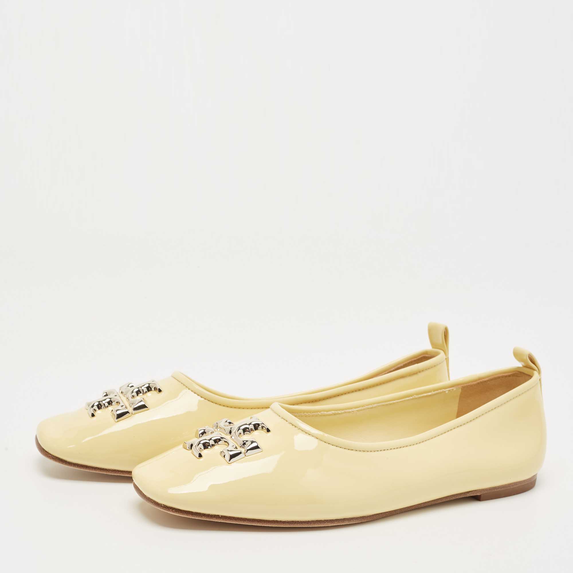 

Tory Burch Yellow Patent Leather Eleanor Ballet Flats Size