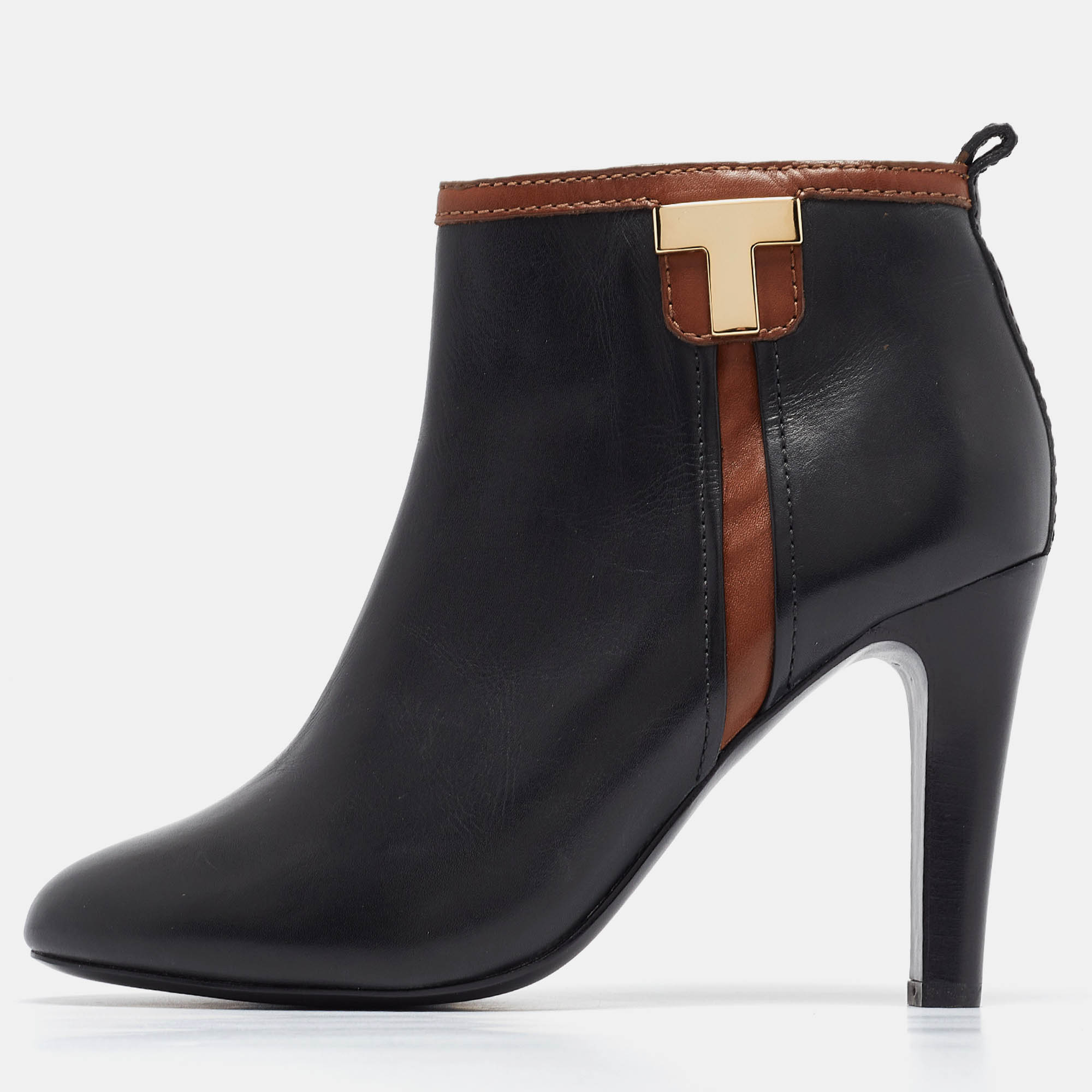 

Tory Burch Black/Brown Leather Ankle Booties Size 37.5