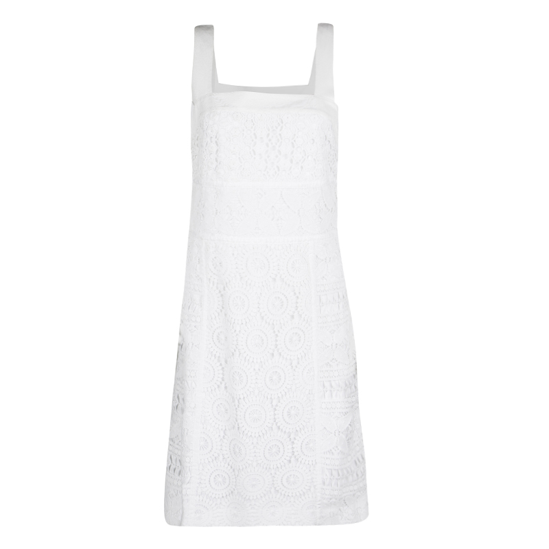 Tory Burch White Lace Sleeveless Margaux Dress M Tory Burch
