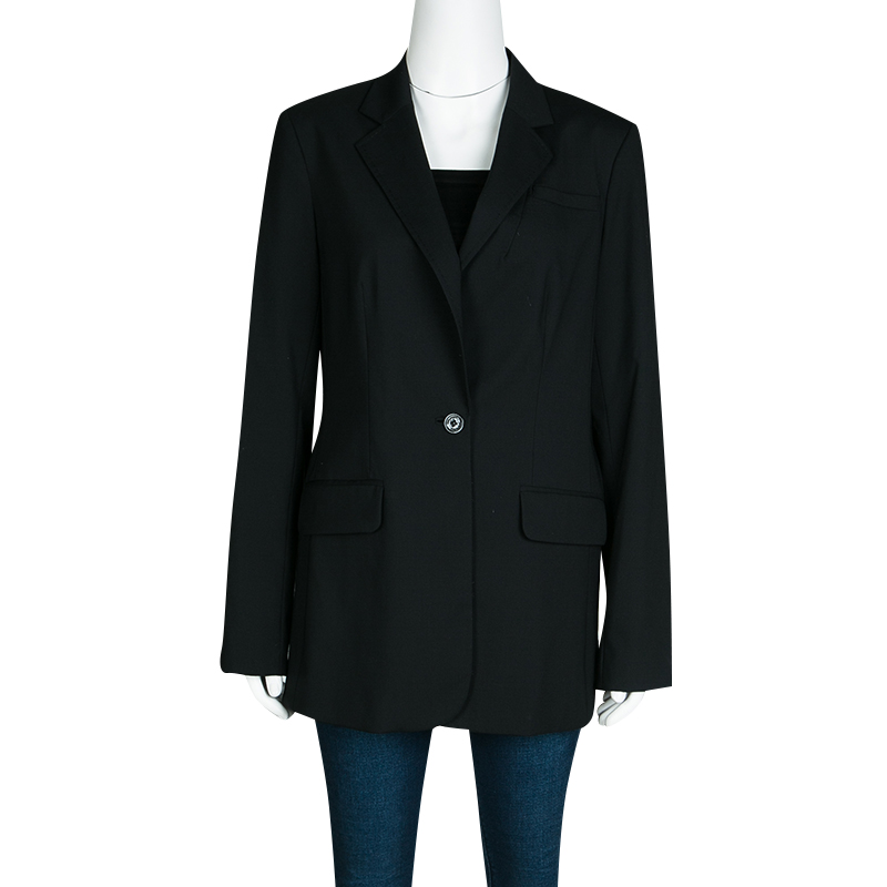 

Tory Burch Wool Notched Collar Tailored Blazer, Black