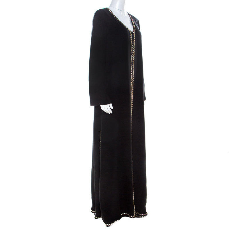 

Tory Burch Black Mirror Embellished Silk Abaya
