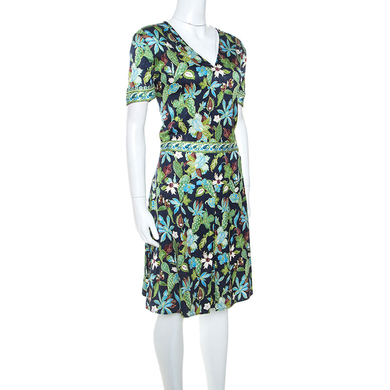 

Tory Burch Multicolor Printed Stretch Silk Garden Visteria Dress