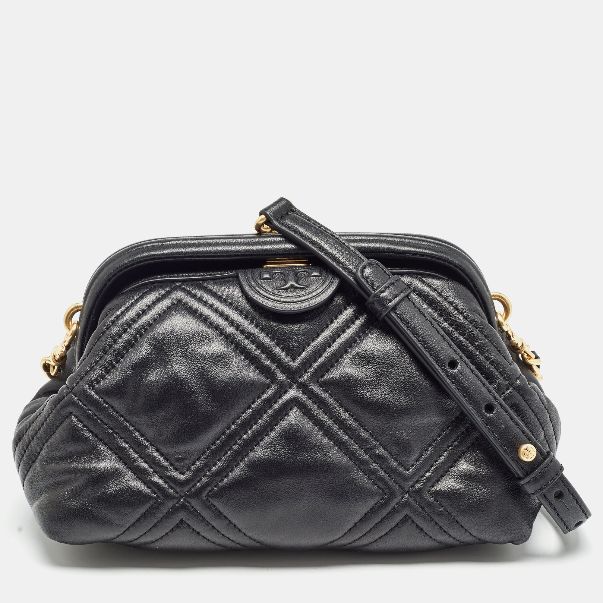 

Tory Burch Black Quilted Leather Fleming Soft Frame Bag