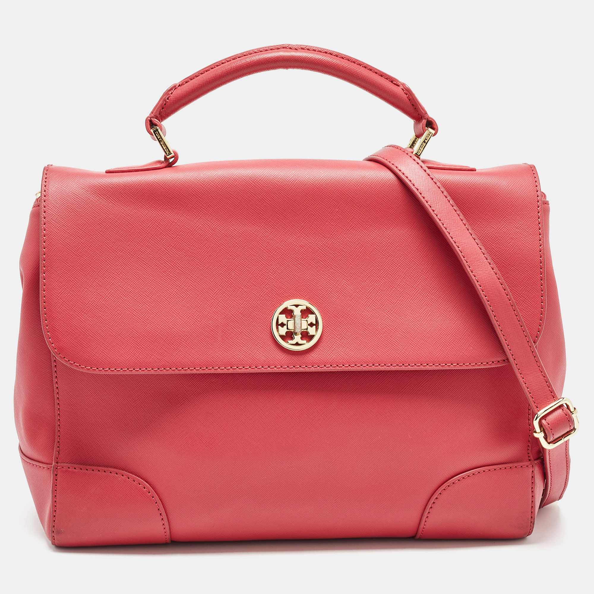 

Tory Burch Pink Leather Robinson Top Handle Bag