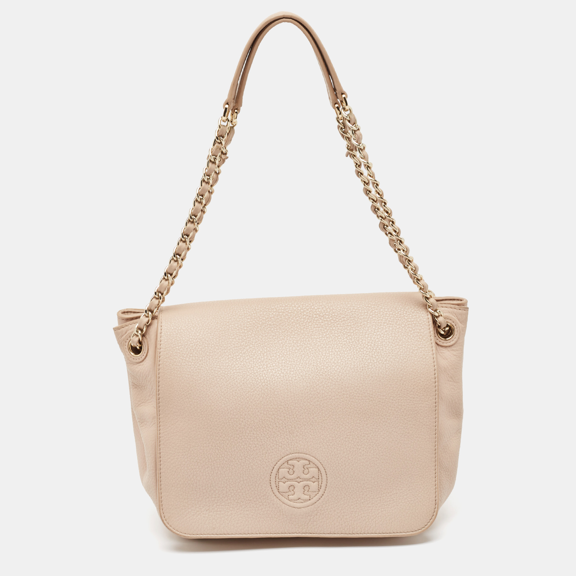 

Tory Burch Peach Leather Marion Shoulder Bag, Orange