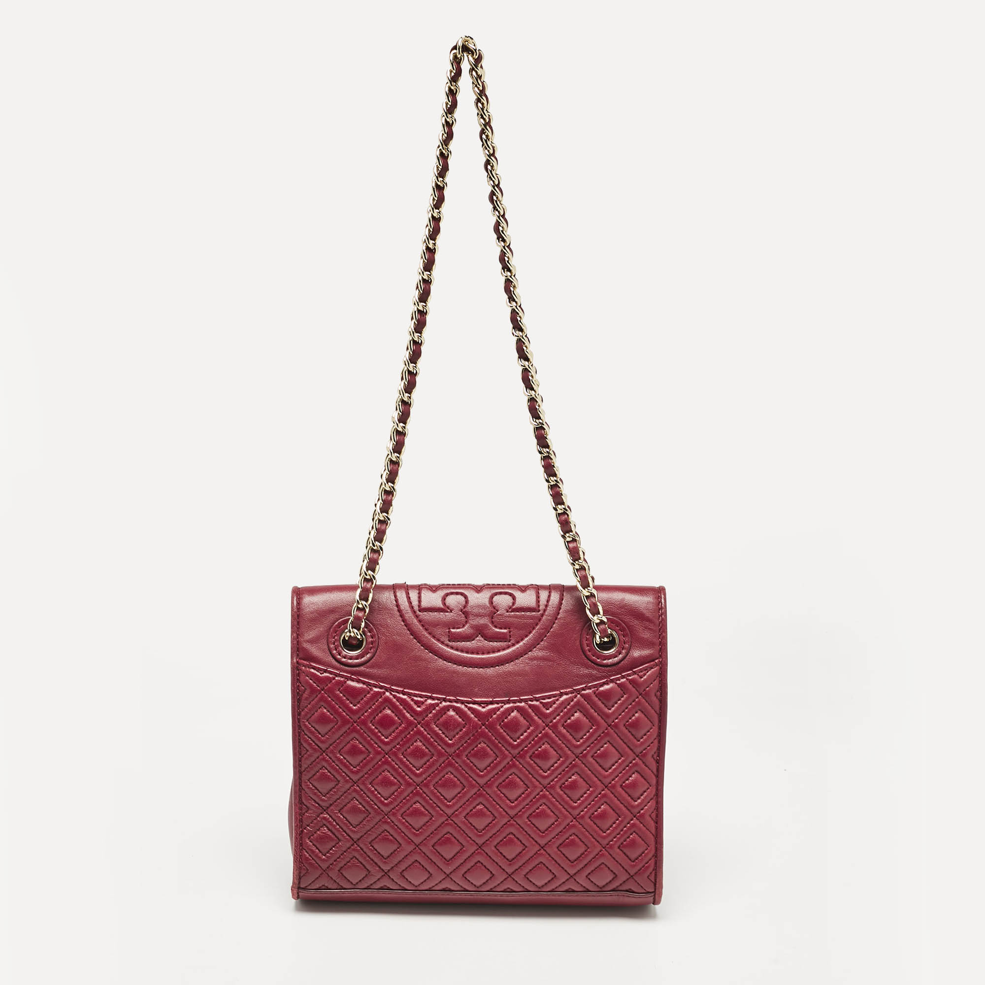 

Tory Burch Burgundy Leather Fleming Shoulder Bag