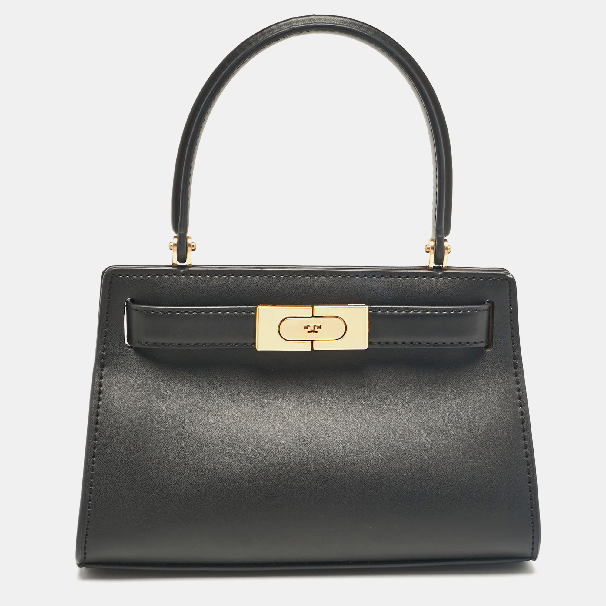 

Tory Burch Black Leather Petite Lee Radziwill Top Handle Bag