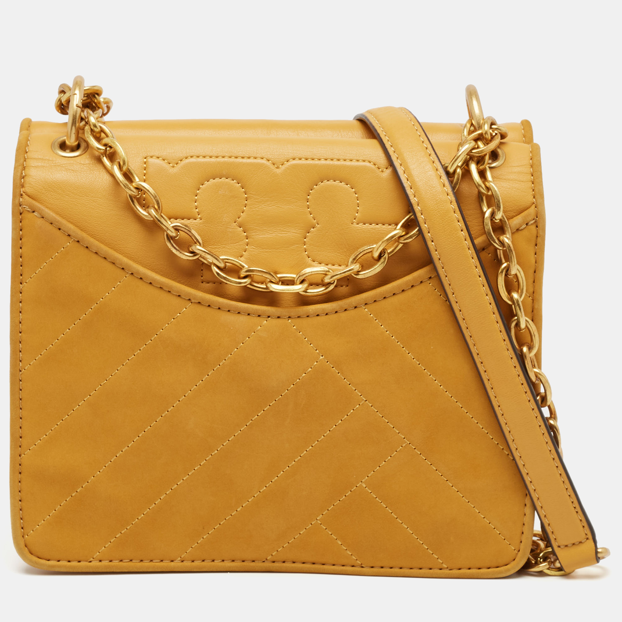 

Tory Burch Mustard Leather Alexa Crossbody Bag, Yellow