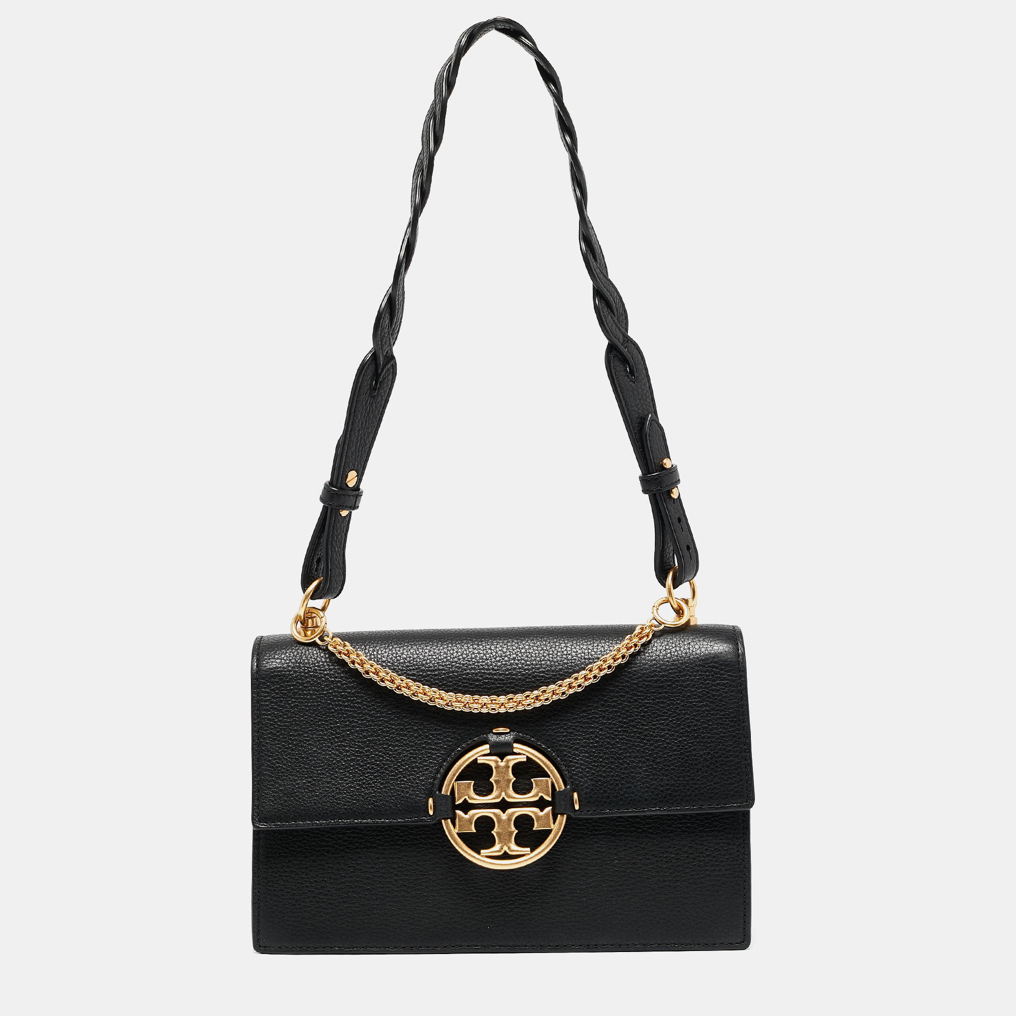 

Tory Burch Black Leather and Suede Miller Shoulder Bag