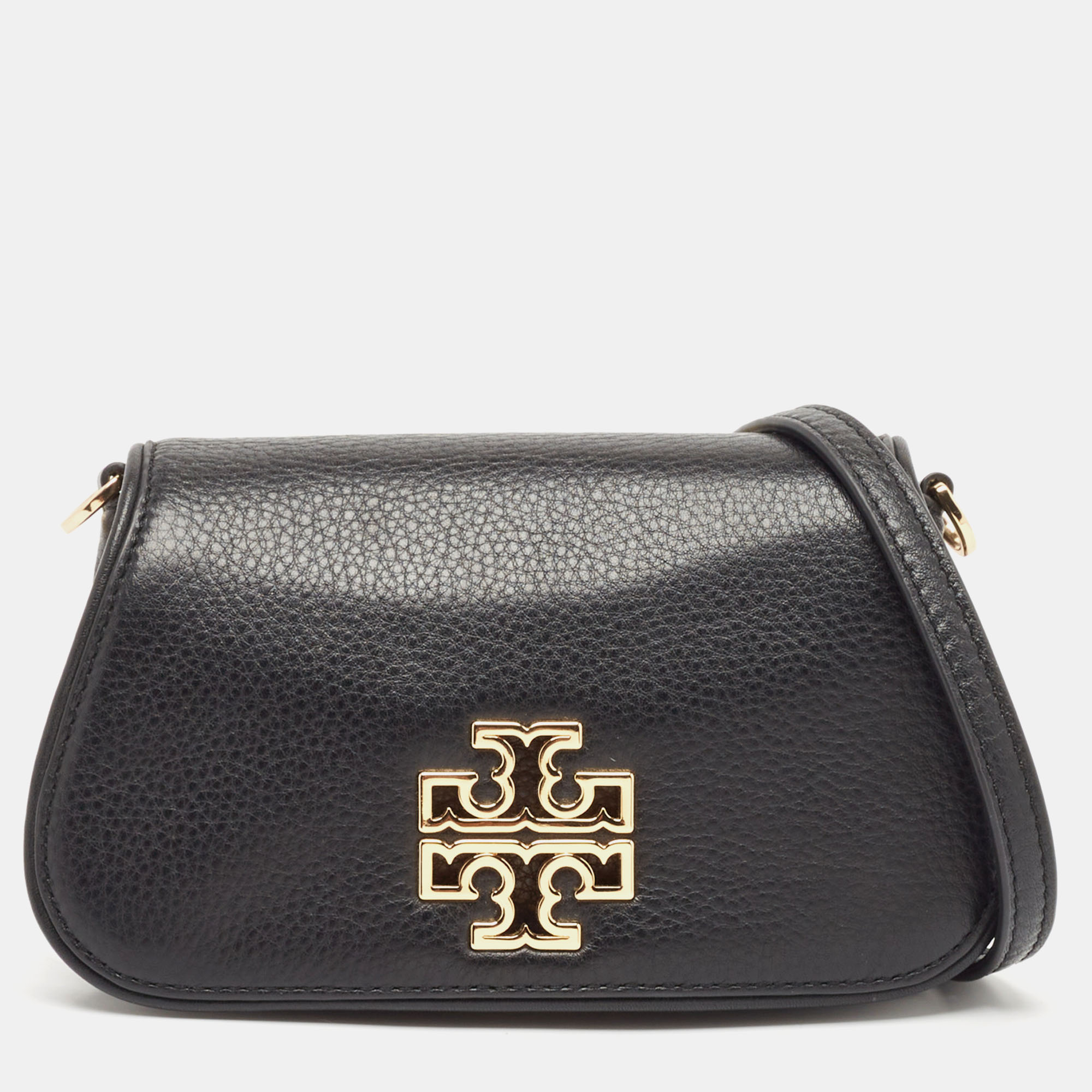 

Tory Burch Black Leather Mini Britten Crossbody Bag