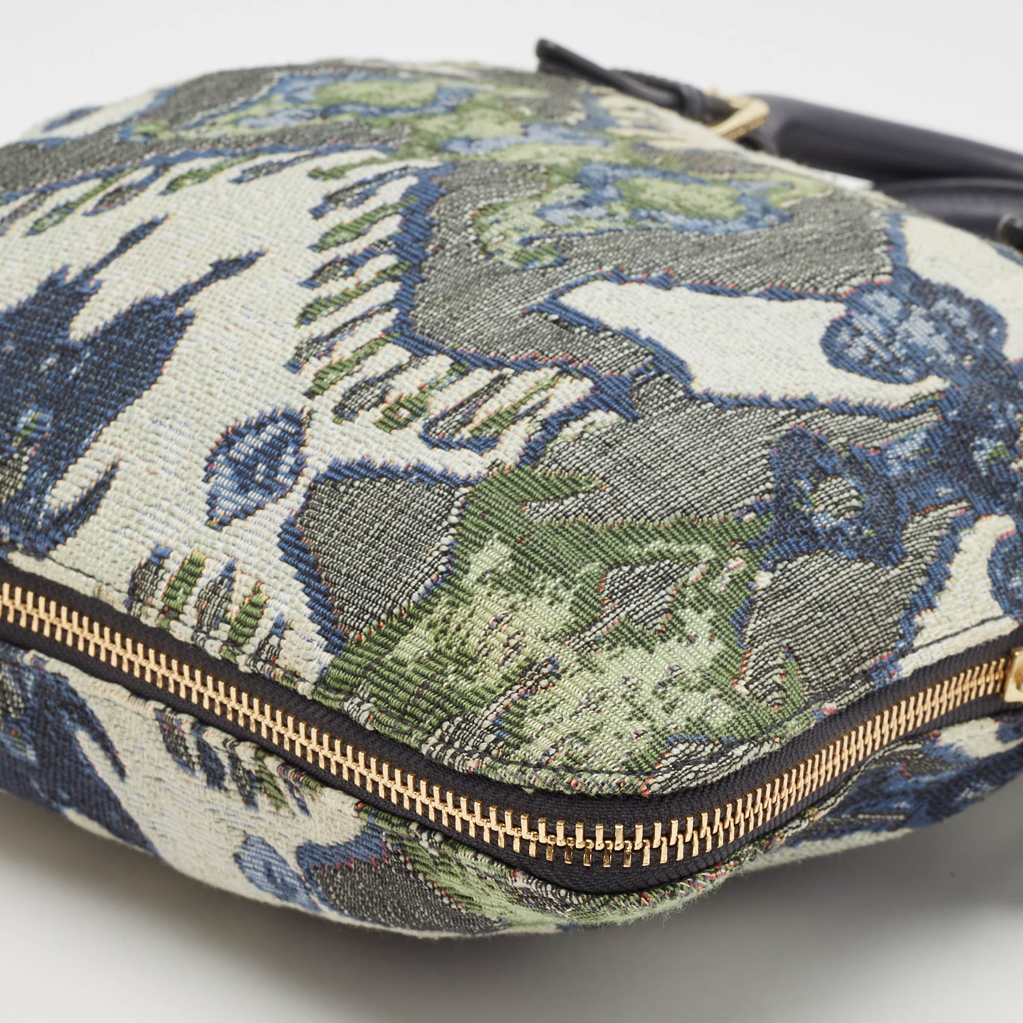 Tory Burch Multicolor Jacquard Fabric Finley Fold Over Tote 
