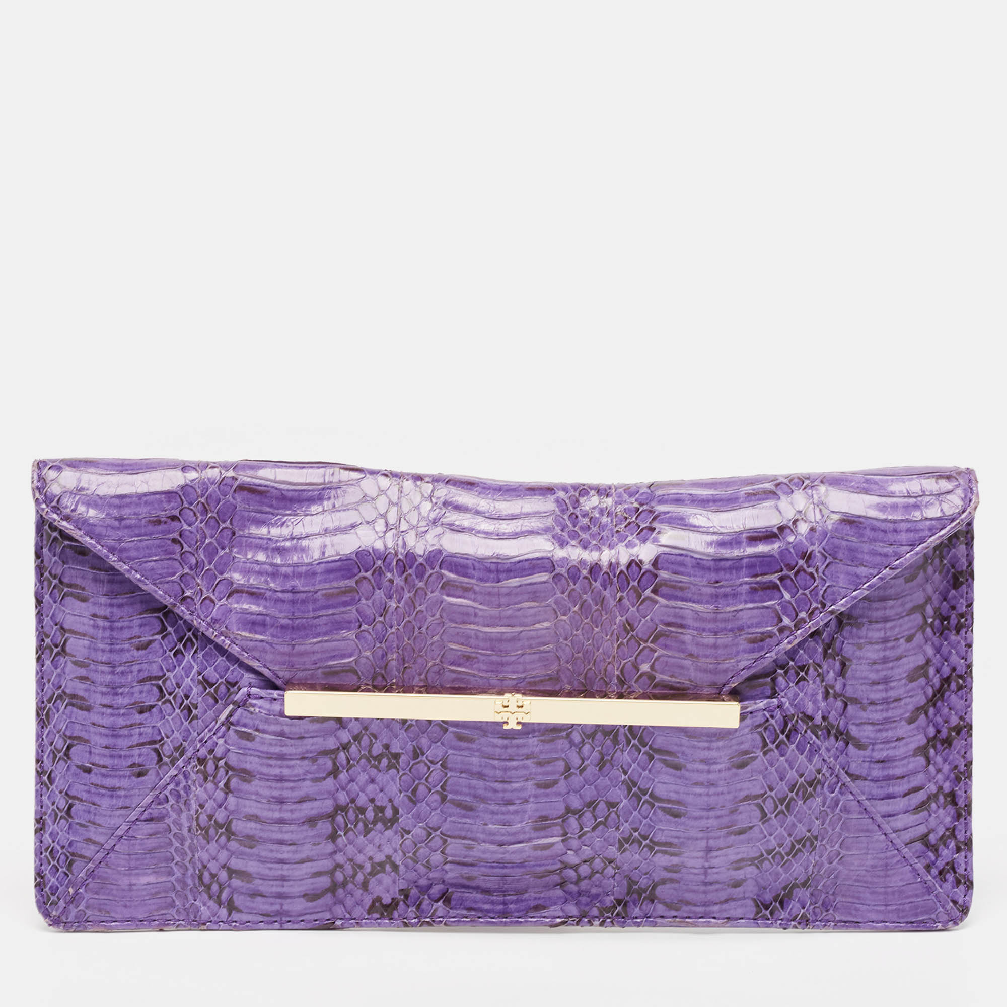 

Tory Burch Purple Python Mya Clutch