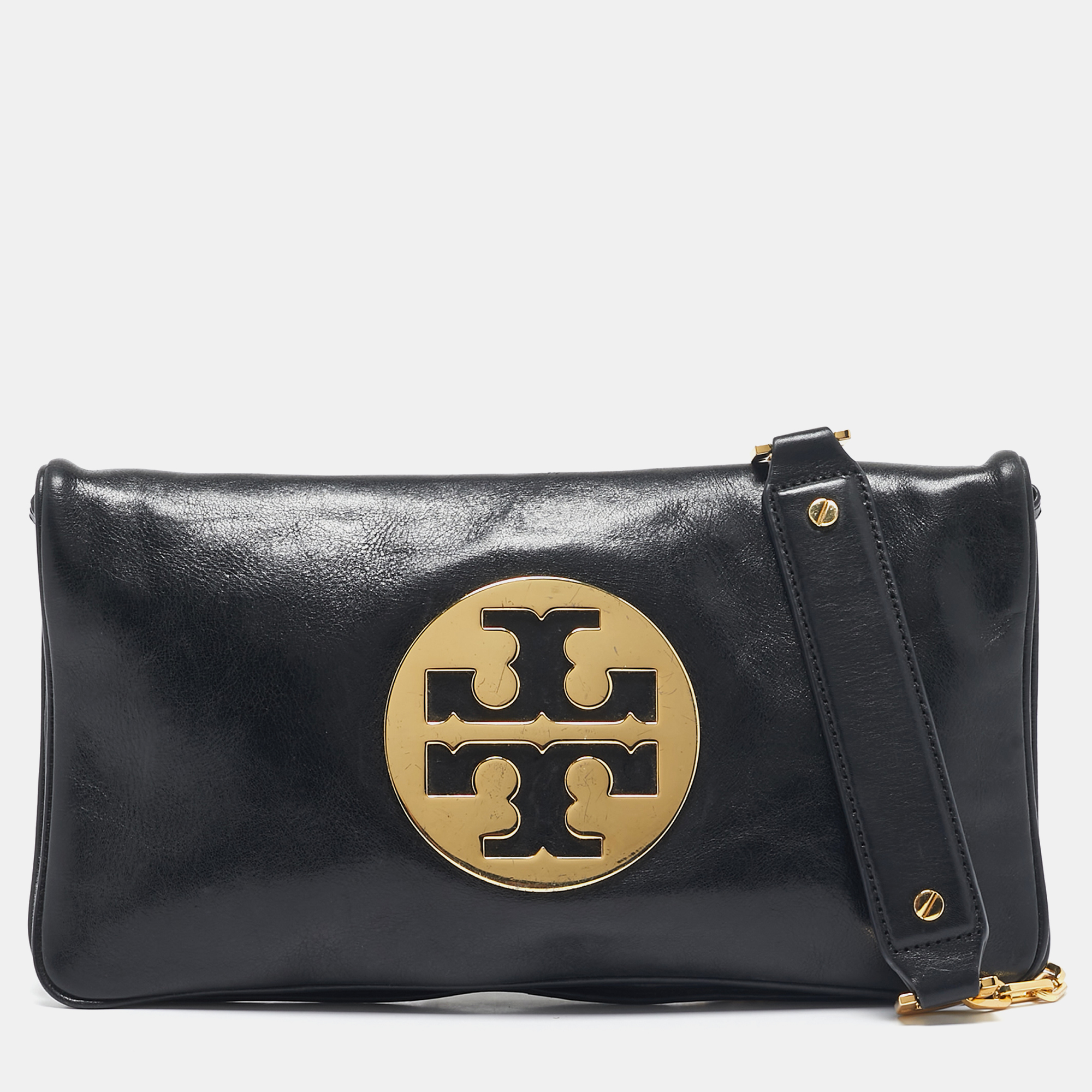 

Tory Burch Black Leather Reva Flap Shoulder Bag