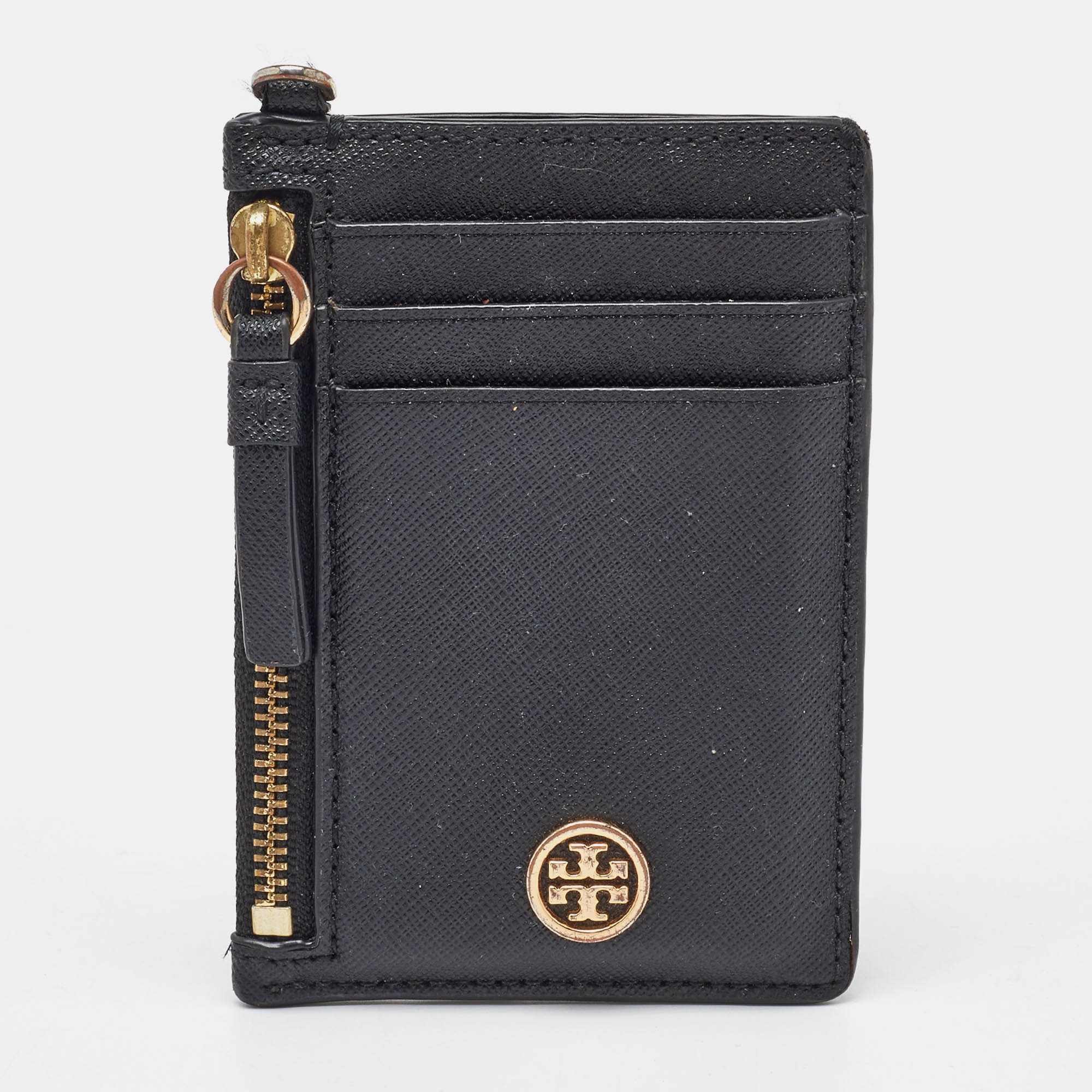 

Tory Burch Black Leather Walker Zip Card Holder