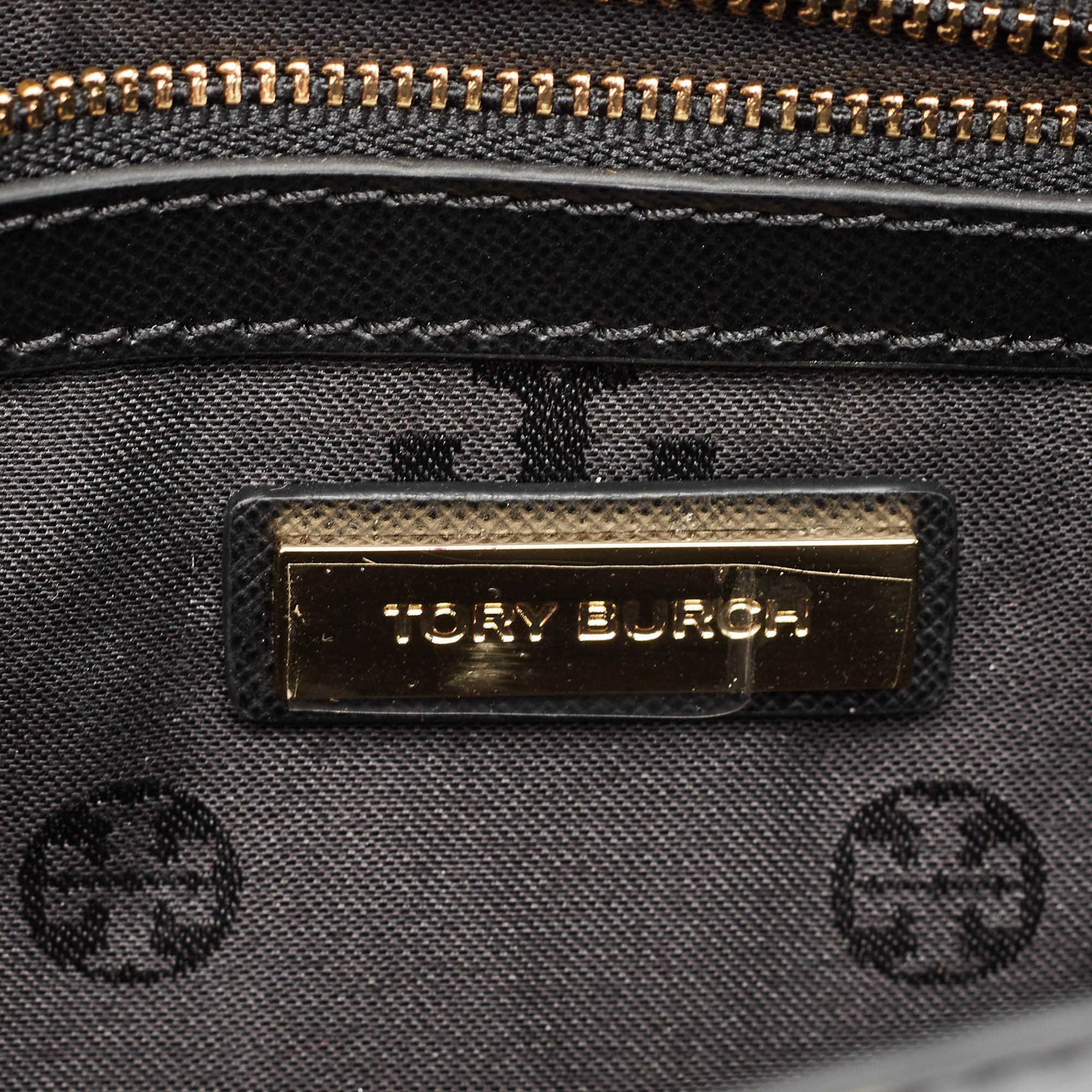 Tory Burch Black Leather Slim Diana Flap Clutch 