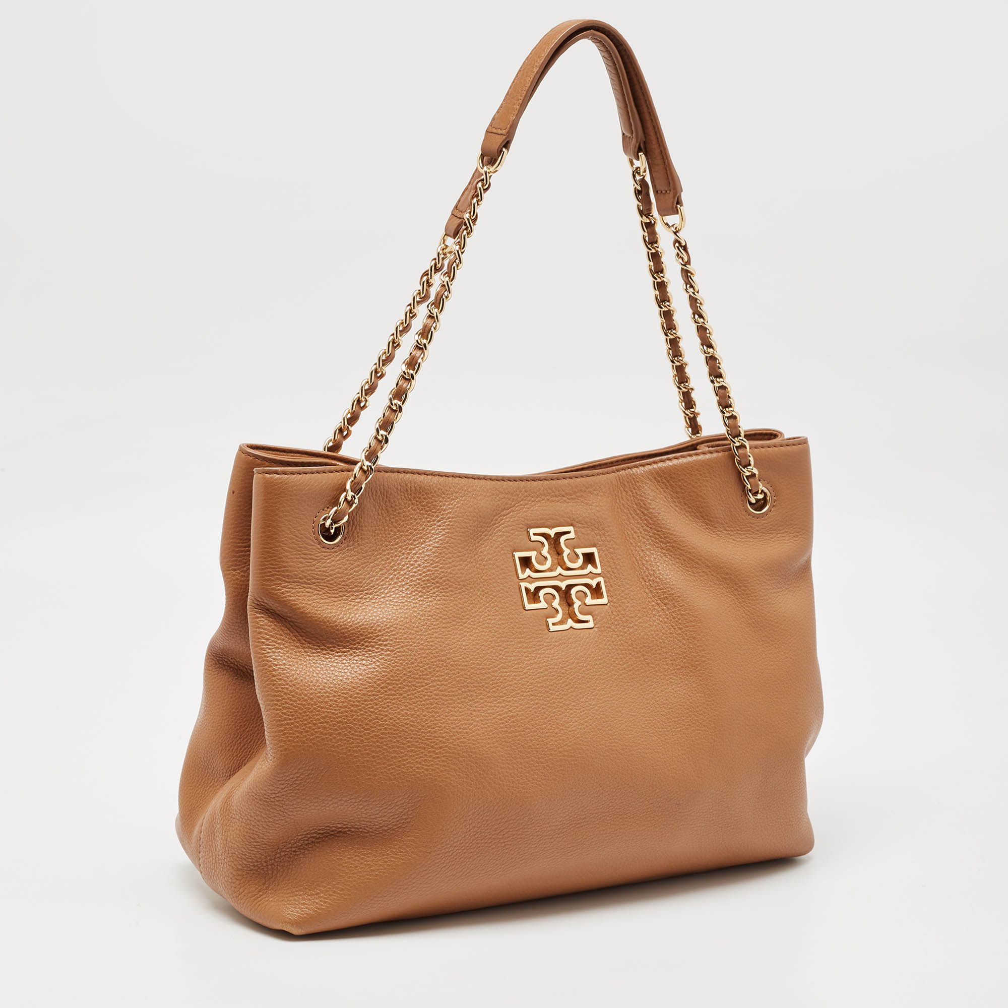 Tory Burch Brown Leather Britten Slouchy Tote 2