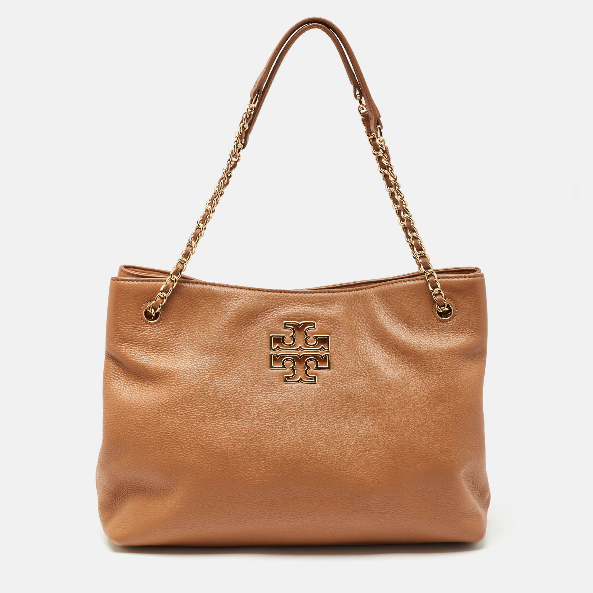 

Tory Burch Brown Leather Britten Slouchy Tote