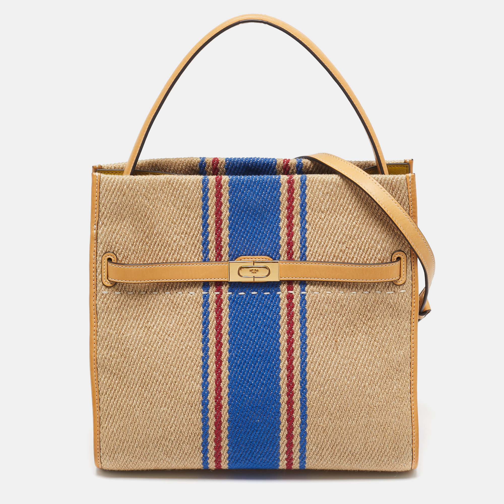 

Tory Burch Multicolor Jute,Leather and Suede Lee Radziwill Double Bag