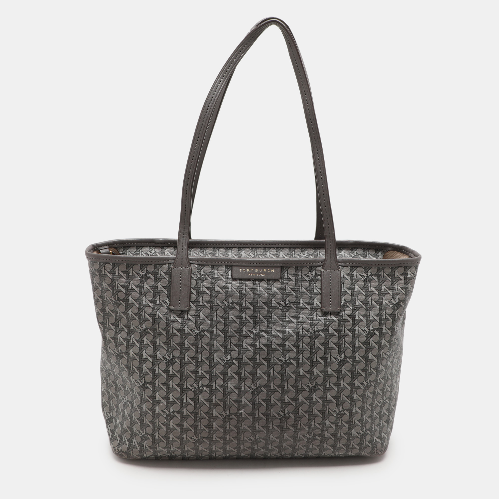 

Tory Burch Grey Coated Canvas Ever Ready Tote